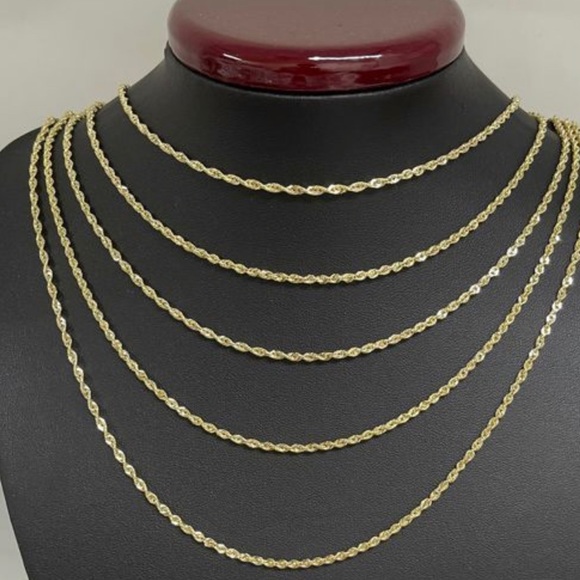 10k solid gold Diamond cut rope chain NOT PLATED ALl real gold! NOT FILLED SALE! - Picture 8 of 8